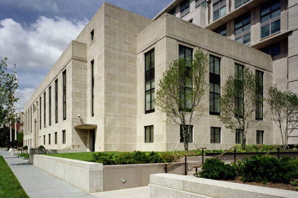 Exterior Of The Red Cross Building Showcasing Rugo Stone's Expert Stone Craftsmanship.