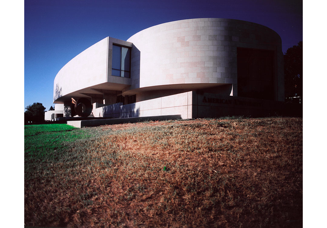 Exterior of the Katzen Art Center, highlighting Rugo Stone's detailed stonework craftsmanship.