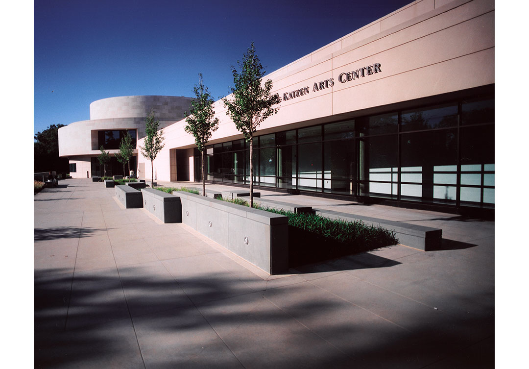 Exterior view of the Katzen Art Center, showcasing Rugo Stone's fine stonework and craftsmanship.