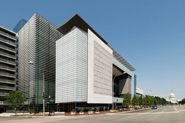 Exterior View Of The Newseum Building, Showcasing Rugo Stone's Architectural Stonework And Design