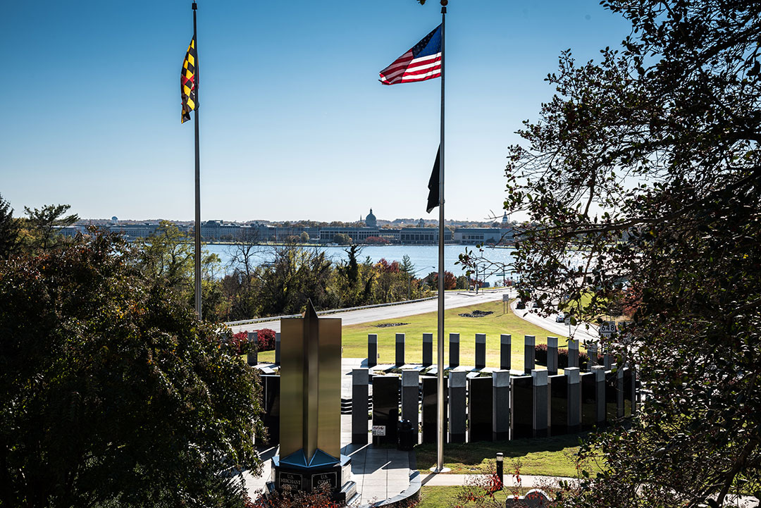 Stone installation at the Maryland WWII Memorial, highlighting Rugo Stone's expertise in creating impactful and historically significant designs.