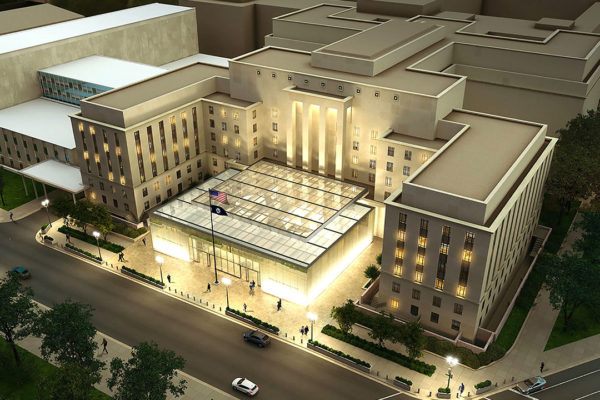 Rugo Stone Installation At The National Museum Of American Diplomacy, Highlighting Precision Stone Design And Architectural Excellence.