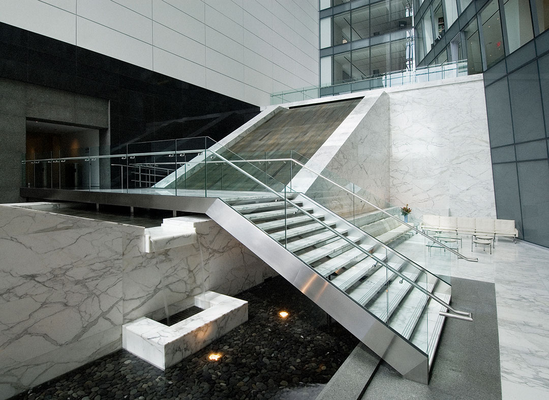 View of the 1875 Penn project by Rugo Stone, highlighting the exceptional stonework and architectural design.