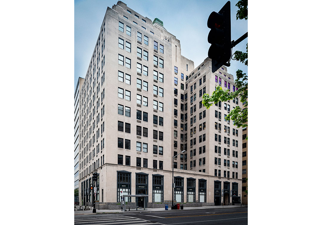 1401 K Street NW showcasing intricate stone design and exceptional craftsmanship by Rugo Stone.