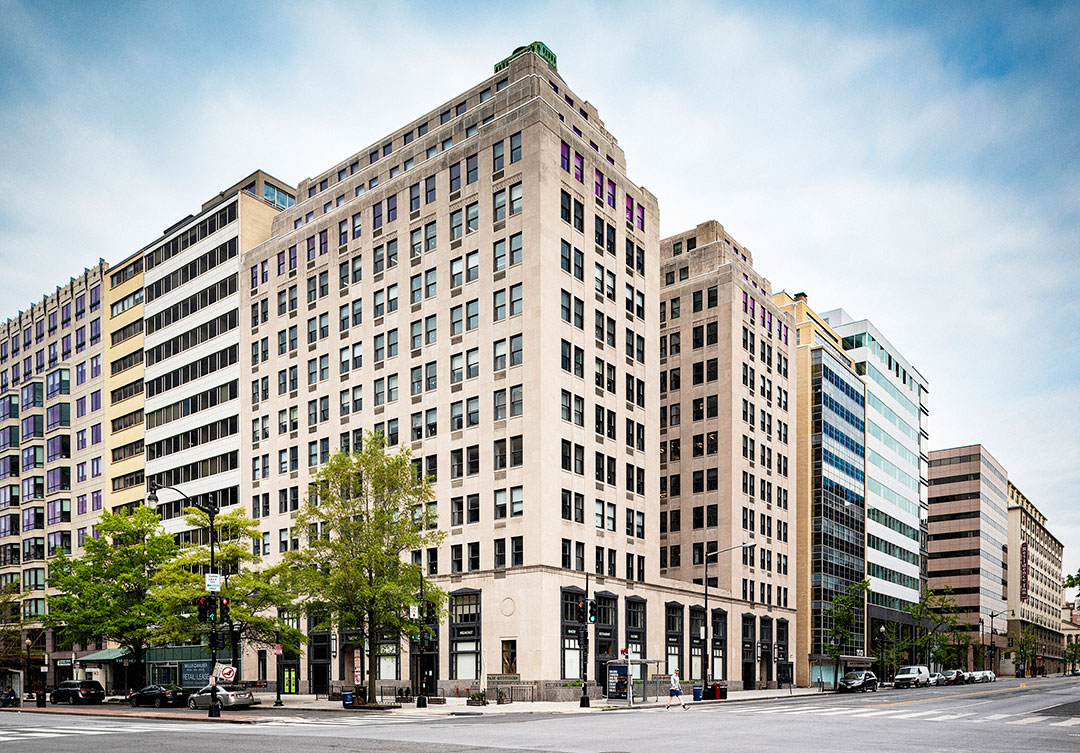 1401 K Street NW featuring detailed stonework and architectural precision by Rugo Stone.