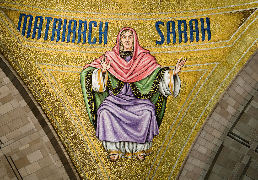 Mosaic artwork at the Knights of Columbus Incarnation, highlighting detailed stone craftsmanship and vibrant hues.