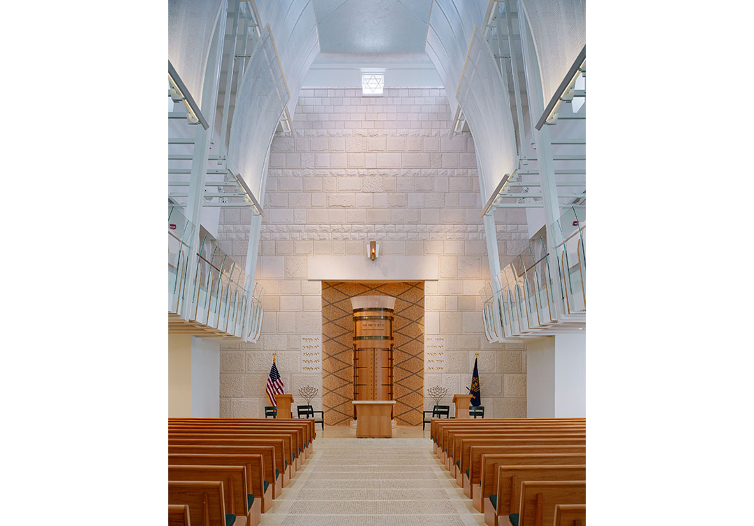 Elegant stone carvings at the Levy Jewish Chapel, featuring detailed craftsmanship and intricate patterns.