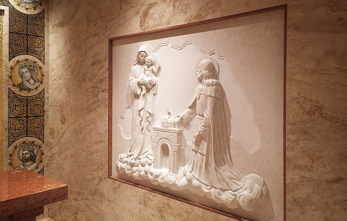 Rugo Stone Our Lady of Hungary Chapel stone installation | Expert Natural Stone Design & Stonework Fabrication