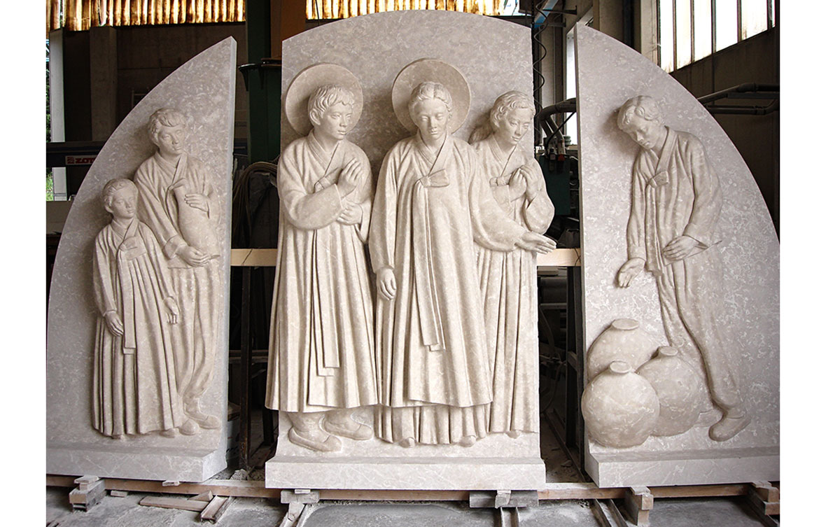 Rugo Stone Our Lady of Korea stonework | Expert Natural Stone Design & Stonework Fabrication