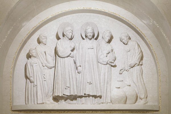 Rugo Stone Our Lady Of Korea Stone Installation | Expert Natural Stone Design & Stonework Fabrication