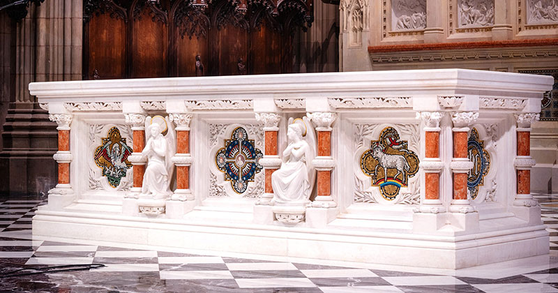 Custom Liturgical Stonework by Rugo Stone – Natural Stone Design & Handcrafted Marble Fabrication for Church Interiors