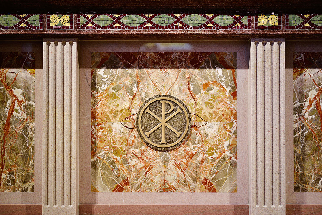 Rugo Stone Marble Detailing at Holy Comforter Catholic Church – Natural Stone Design & Expert Stonework Fabrication