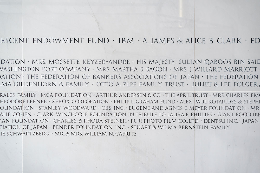 Architectural stone engraving at JFK Center by Rugo Stone – Specialists in Natural Stone Design, Installation & Mosaics