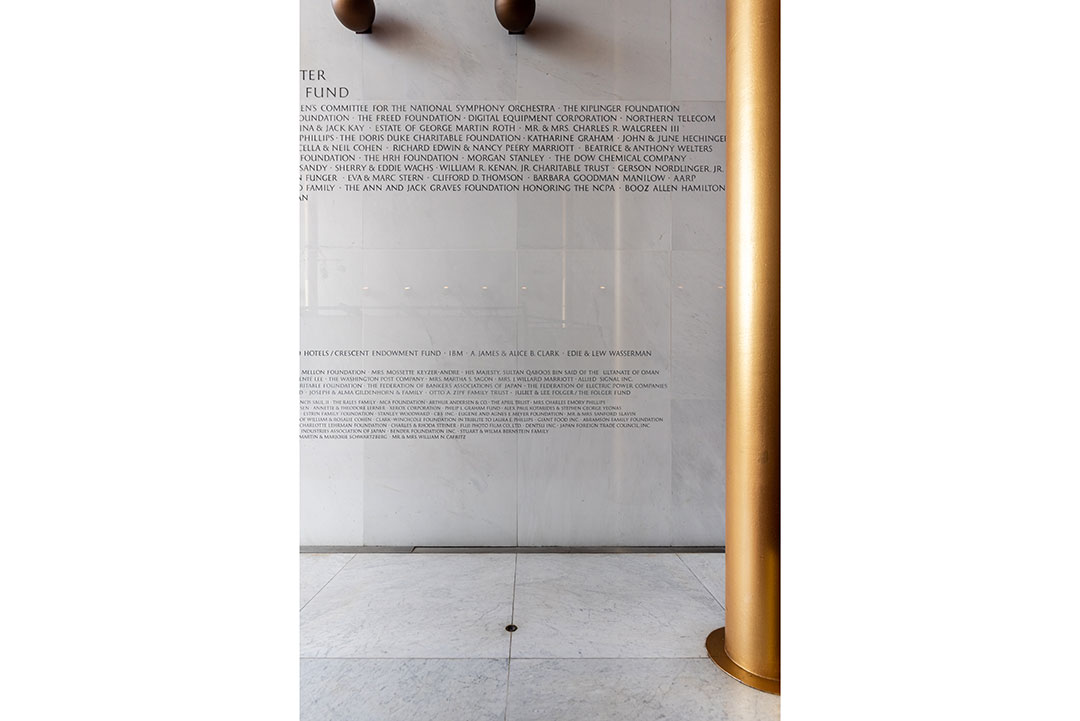 Custom stone engraving at JFK Center by Rugo Stone – Expert in Natural Stone Design, Stonework Fabrication, and Installation