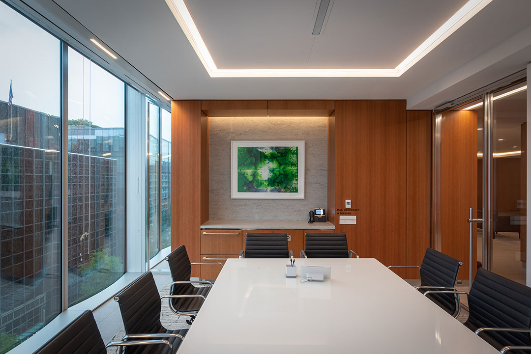 Interior stonework at Wiley Commercial, featuring intricate detailing and expert craftsmanship in architectural design.