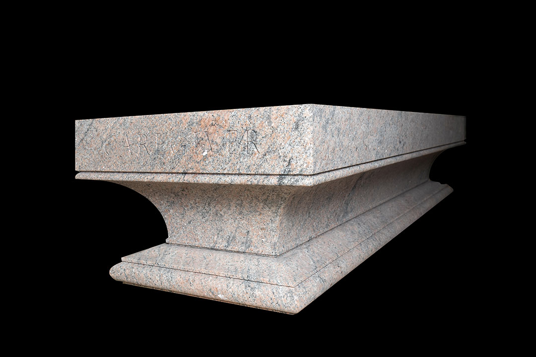 Custom-designed stone bench with inscription for Nancy Reagan by Rugo Stone – Natural Stone Design & Architectural Stonework Experts