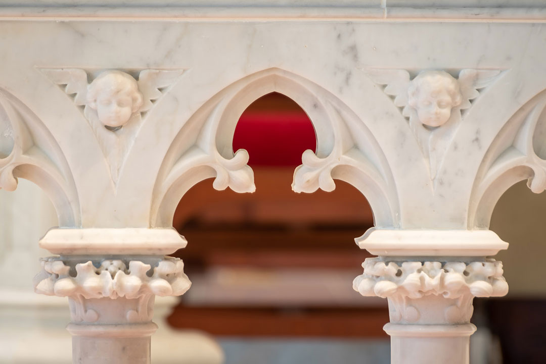 Sanctuary marble installation at Basilica of Saint Mary by Rugo Stone – Specialists in Architectural Stonework & Church Renovation