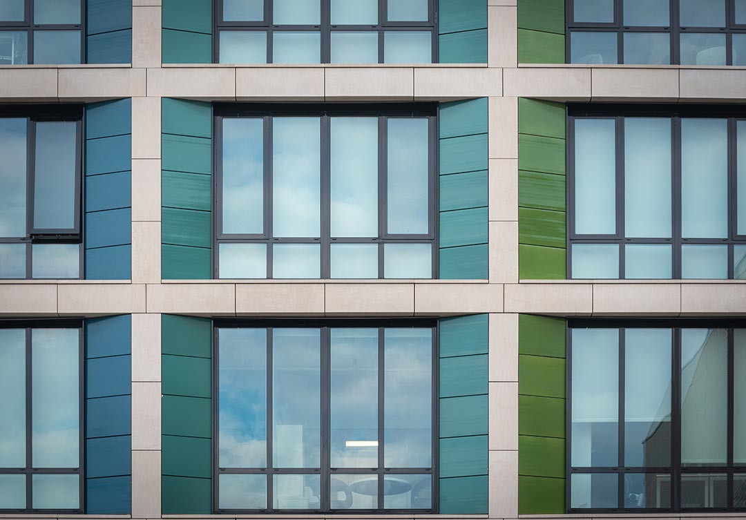 Stonework at 1701 14th St showcasing sophisticated craftsmanship and the use of natural stone in modern architecture