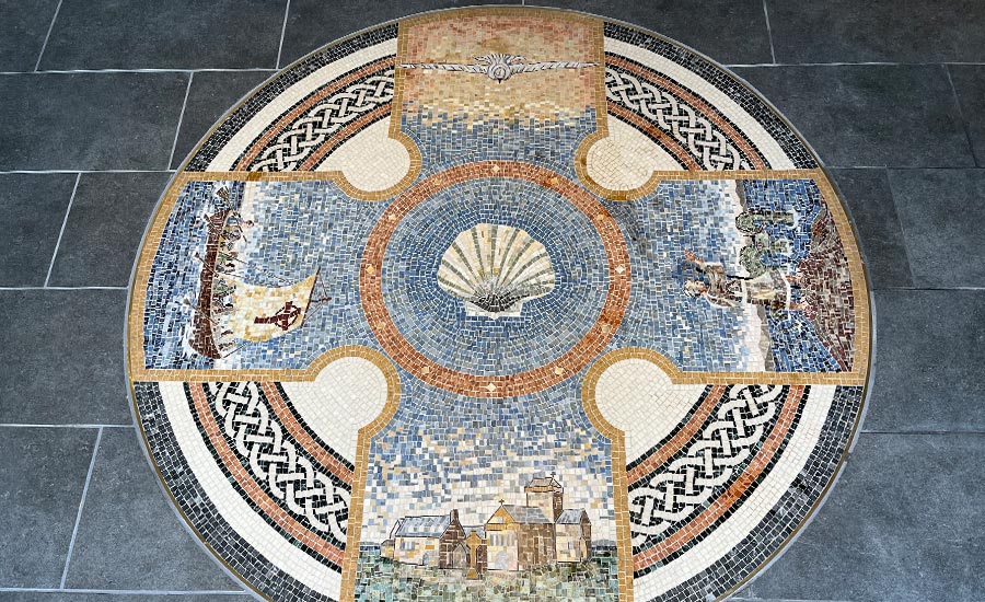 Mosaic designs showcasing vibrant patterns and intricate stone arrangements for decorative surfaces