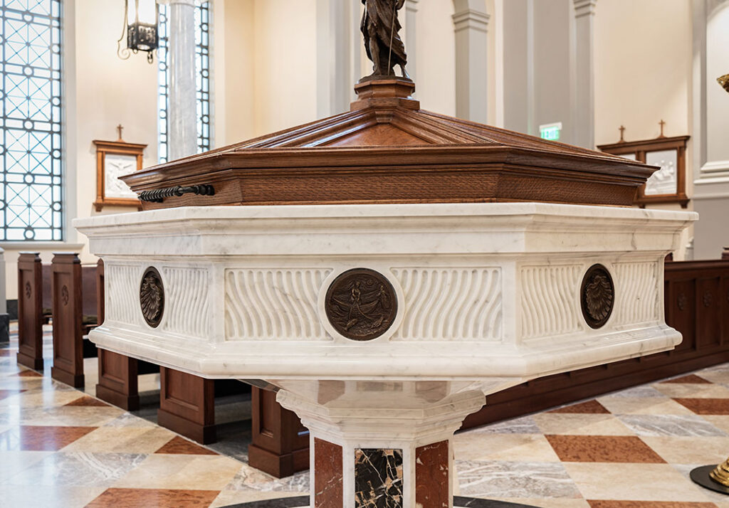 Hand Carved Baptismal Font